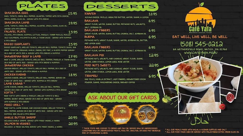 Cafe Yafa Natick Menu image 4